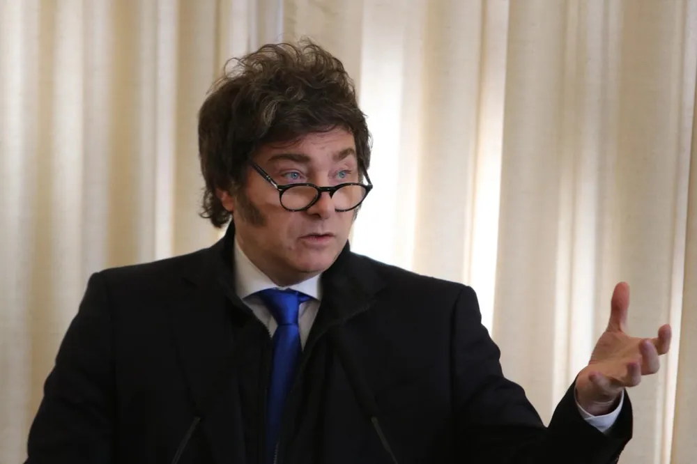 Javier Milei durante un evento en el Jockey Club