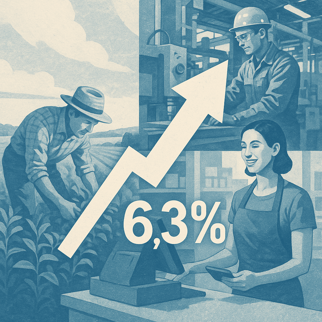 Gráfico de crecimiento económico relacionado con el último informe del Indec