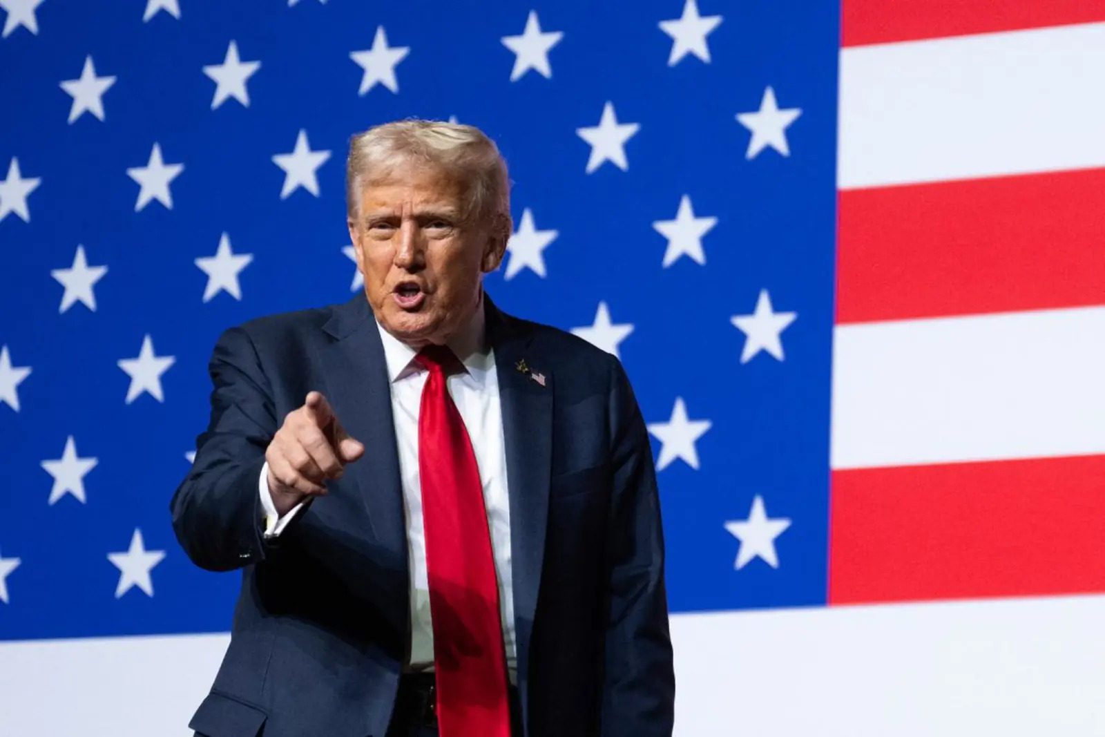 Donald Trump, presidente de Estados Unidos, tras dirigirse a altos oficiales