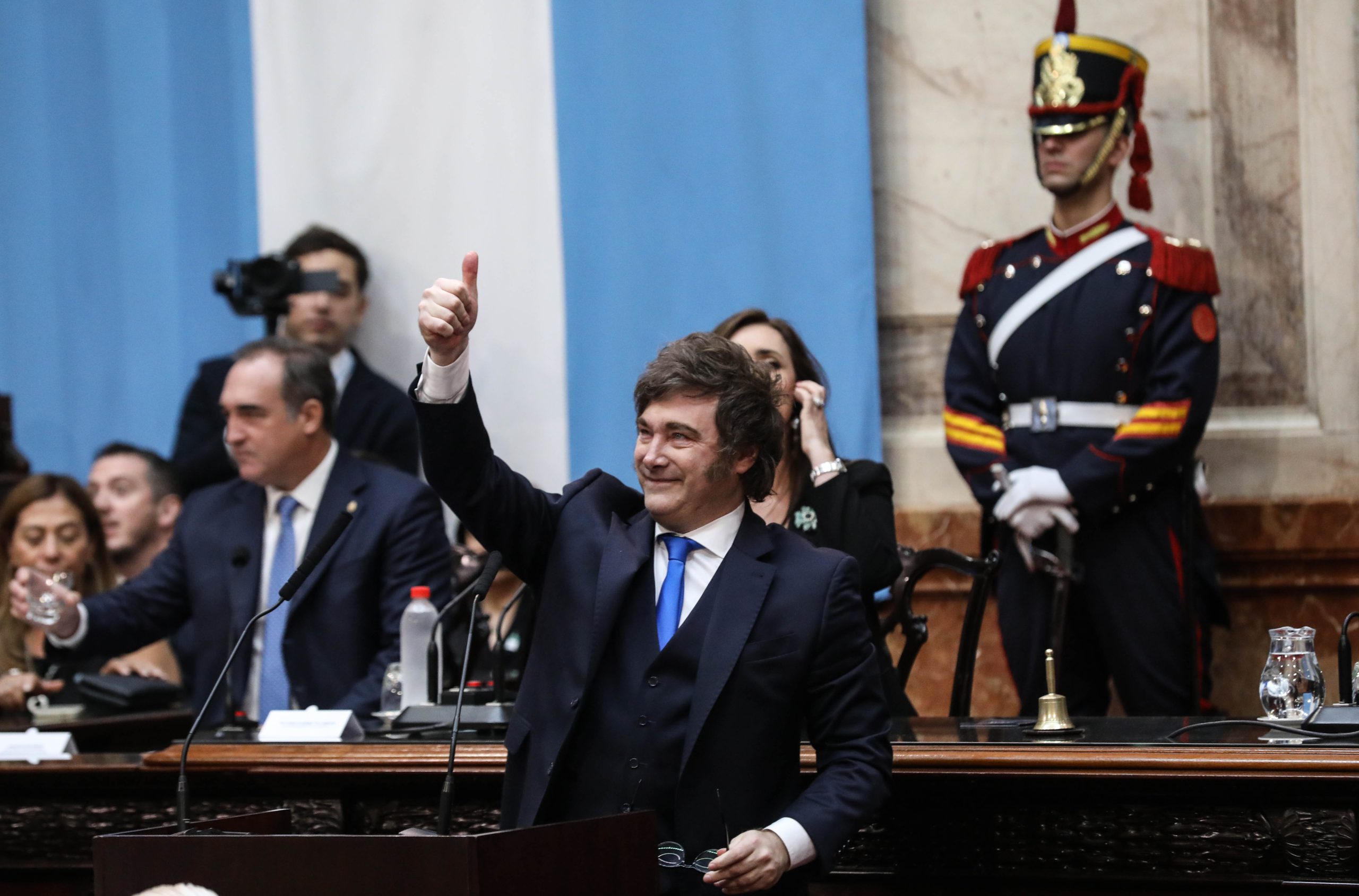 Javier Milei durante su discurso de apertura de sesiones ordinarias