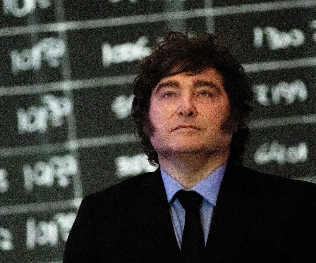 Javier Milei durante una actividad de La Libertad Avanza