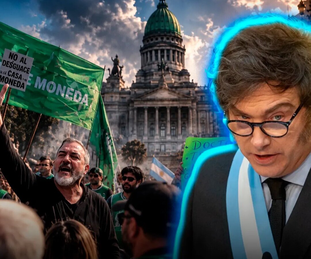 Manifestantes y columnas sindicales frente al Congreso de la Nación durante la jornada de paro nacional de ATE del 15 de octubre de 2026.