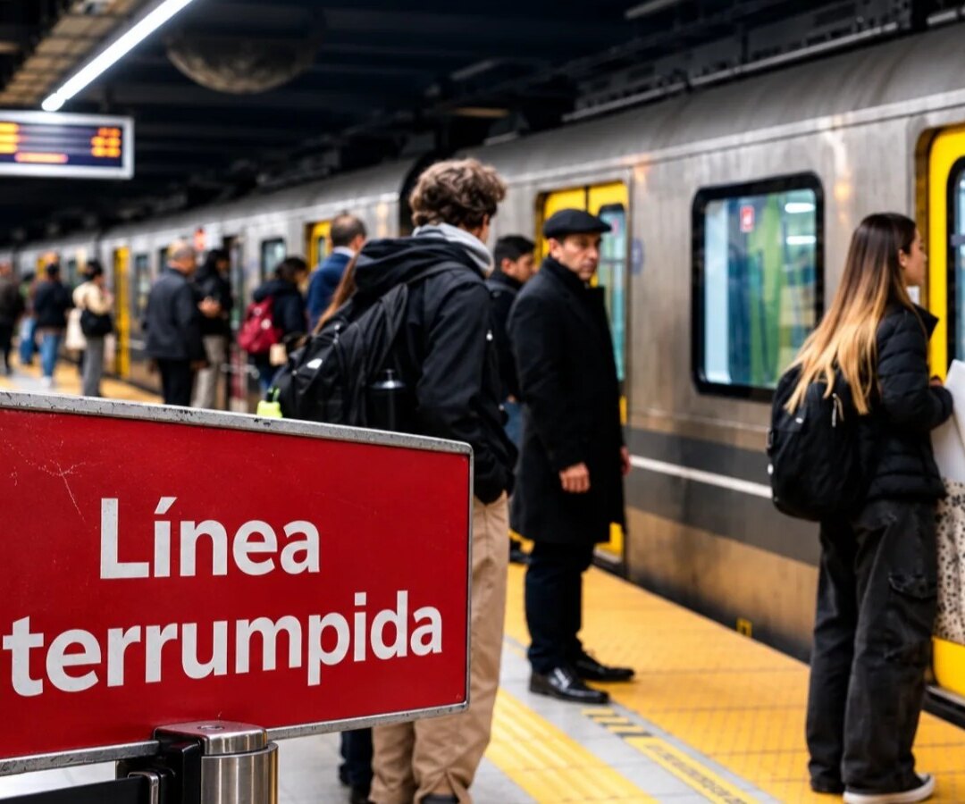 Acceso a una estación de subte durante una interrupción del servicio